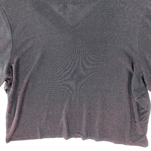 Catherines Top 3XP Black Red Tinsel Holiday Formal Party Shimmer Sparkle Date - Picture 13 of 16